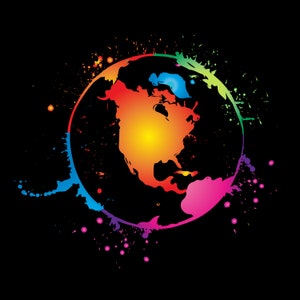 aquarel Noord-Amerika png, universeel ontwerp, aquarel wereldbolontwerp, creatieve wereldkaart kunst aan de muur, verfspatten digitaal wereldkaartbestand