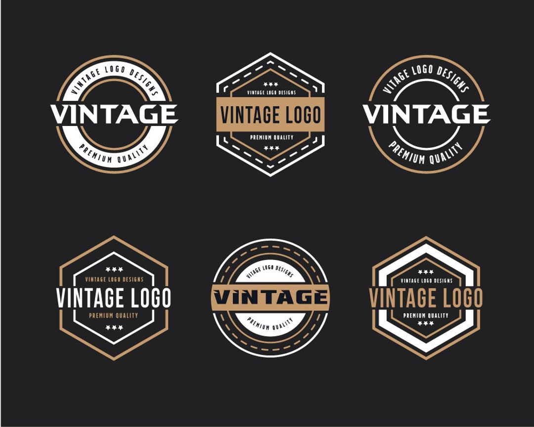 Simple Vintage Badge Logo Set, Badge Logo, Vintage Logo, Retro Logo