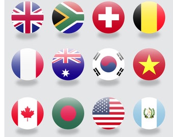 country flag badge svg, Australia, USA Flag, united kingdom eps, south Korea flag, Switzerland flag, Romania flag, flag vector set