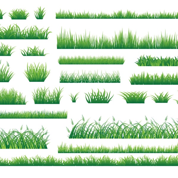 green grass svg, grass clipart, grass vector, grass cut file, grass eps, grass silhouette, grass png,  grass border, grass line svg