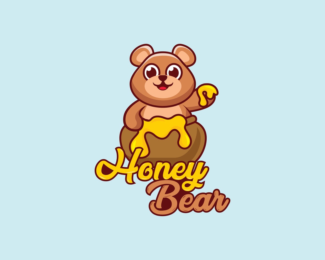 Honey Bear Png Cute Bear Svg Bee Honey With Bear Logo Deign - Etsy