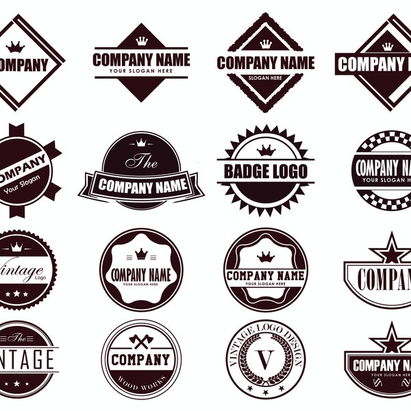 vintage logo eps,  badge logo svg, retro logo vector design,  editable logo template, emblem logo, circle logo, round badge logo