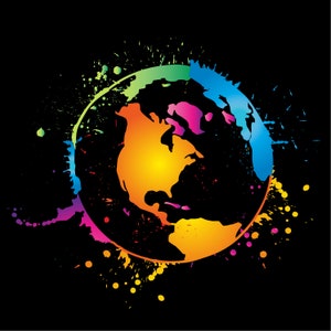 geschilderde wereldbol met Noord-Amerika png, aquarel Noord-Amerika png, universeel ontwerp, aquarel wereldbol ontwerp, creatieve wereldkaart kunst aan de muur