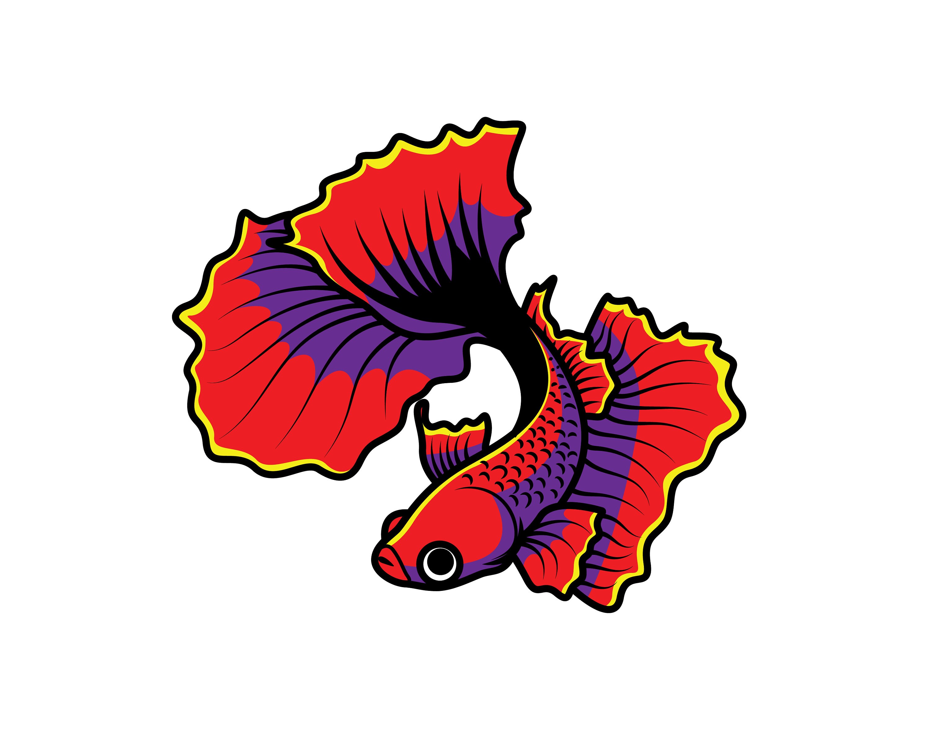 Betta Fish Png, Betta Fish Svg, Fancy Betta Fish Clipart, Cartoon Betta