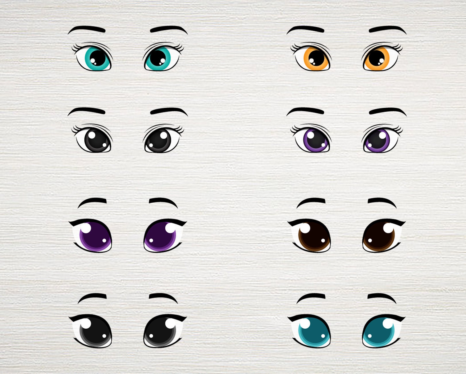 conjunto de olhos de estilo anime de desenho animado 14718629