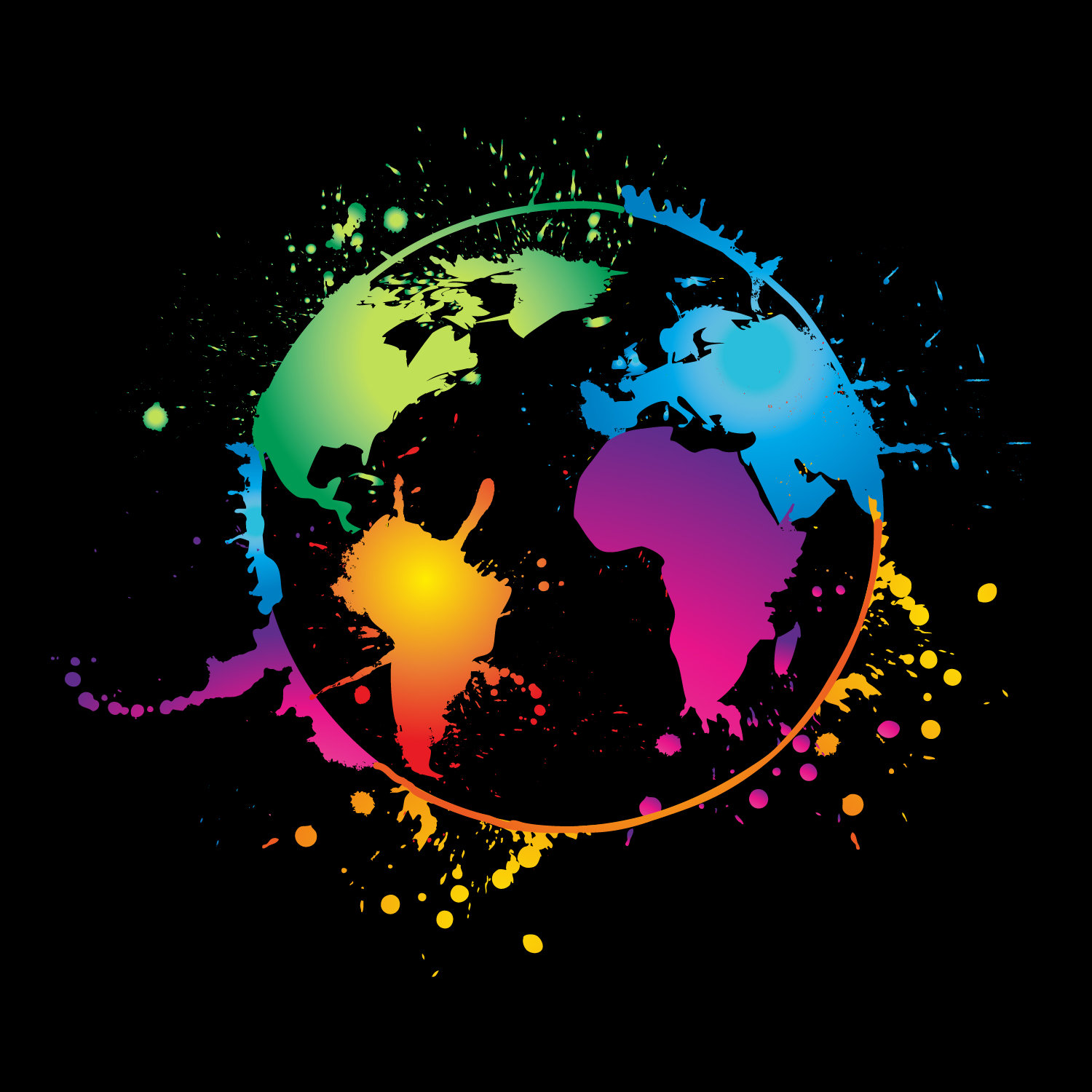 colorful world map background