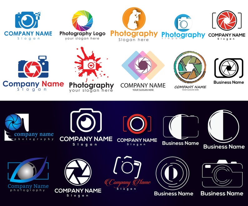 Camera SVG, photography logo, photographer logo, Photogenic Camera Logo, photo studio logo template, studio logo, camera lens logo image 1