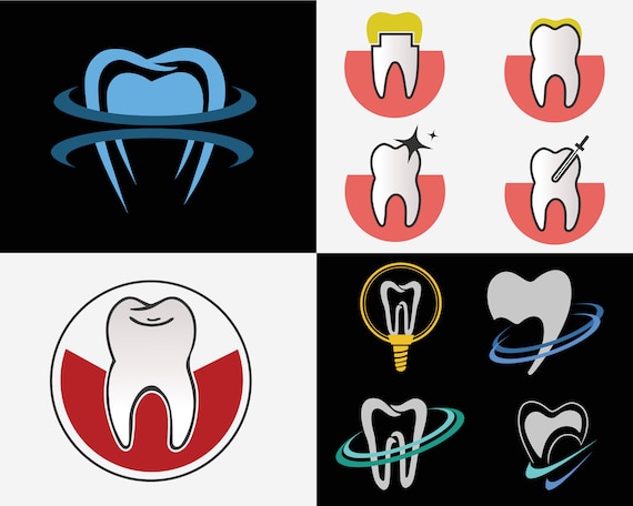 Dental Logo Svg, Tooth Logo Eps, Teeth Vector Silhouette, Digital Tooth  Design, Dentist Clipart, Dental Clip Art, Dentist Icon 