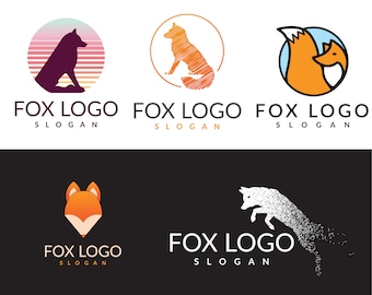 fox logo, wolf logo, fox clipart, fox icon, fox vector illustrations, fox logo templates