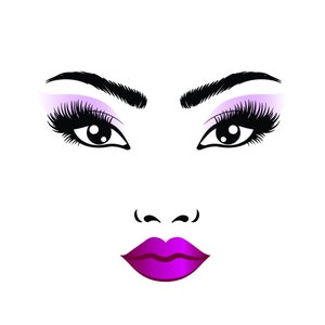 Make-up Gesicht Illustration, Frauen Gesicht SVG, Augen eps, Lippen Svg, Dame Gesicht Clipart, Sexy Frau Svg, Mädchen Gesicht Svg, sexy Frauen Gesicht eps