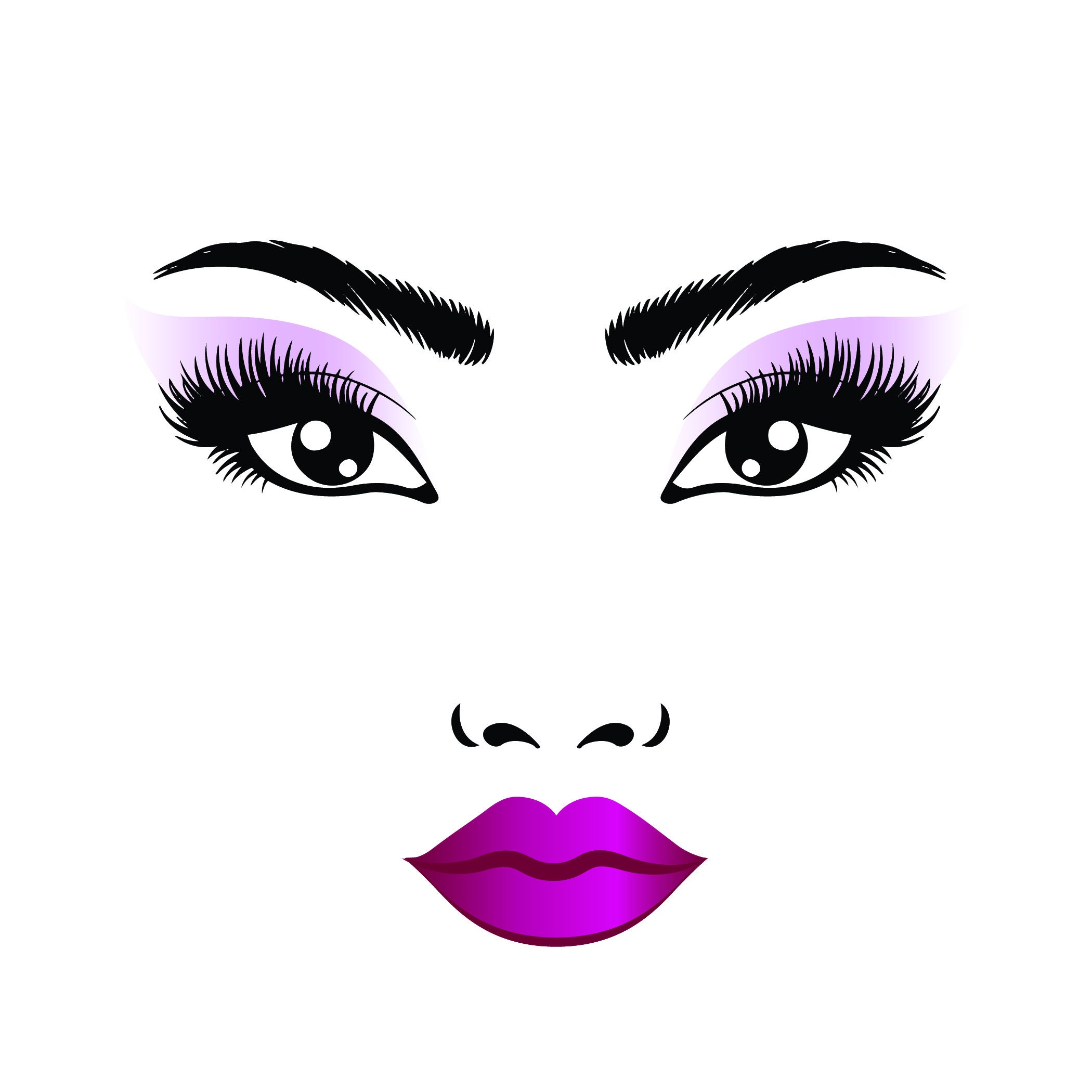 Make up Face Illustration, Women Face SVG, Eyes Eps, Lips Svg, Lady Face  Clipart, Sexy Woman Svg, Girl Face Svg, Sexy Women Face Eps 