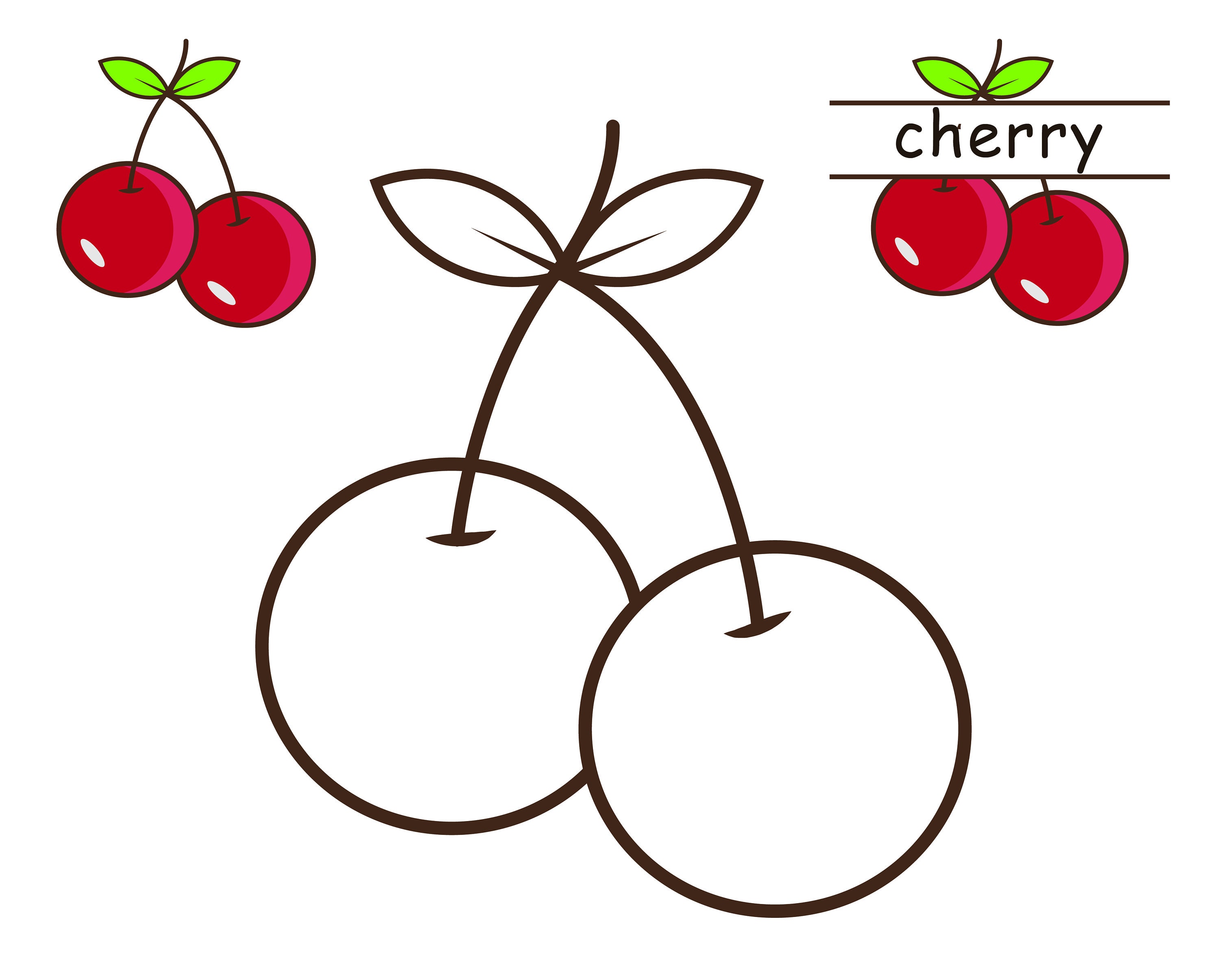Cherry Eps, Cherry Clipart, Cherries Svg, Cherry Fruit Learning and