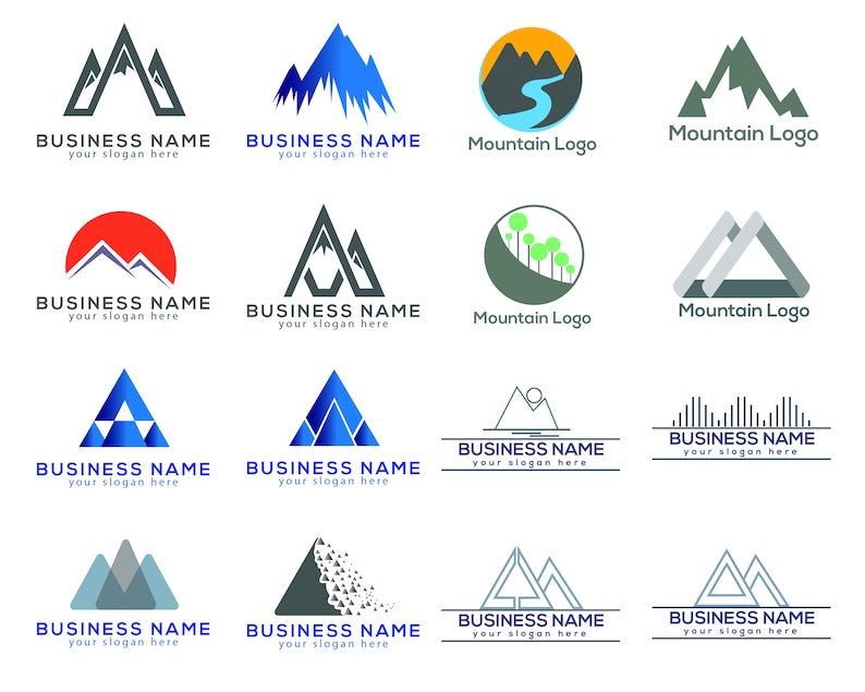 Mountain logo template, Mountain Range EPS, Mountain SVG, Mountain Silhouette SVG, Mountain Glow forge, mountain clipart, hill top eps image 1
