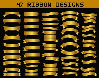 Ribbon Banner SVG, Golden Ribbon eps, silver ribbon svg, text banner svg, label svg, layer banner Ai, svg,  banner template