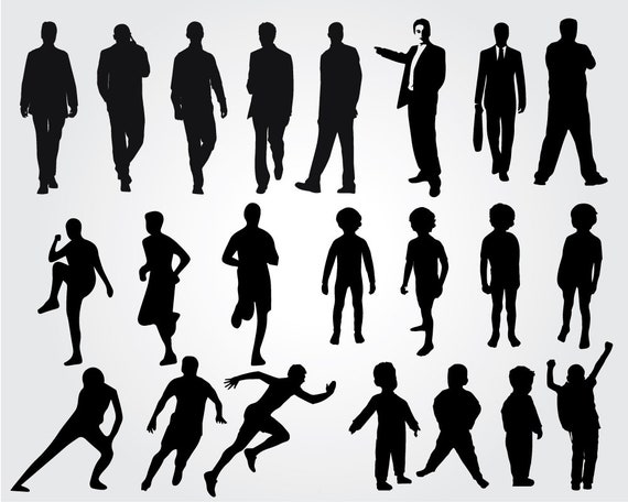 Man silhouettes svg, boy SVG, Black silhouette digital clipart, body  silhouette eps, man design vector, boy silhouettes svg, png, eps -   Portugal