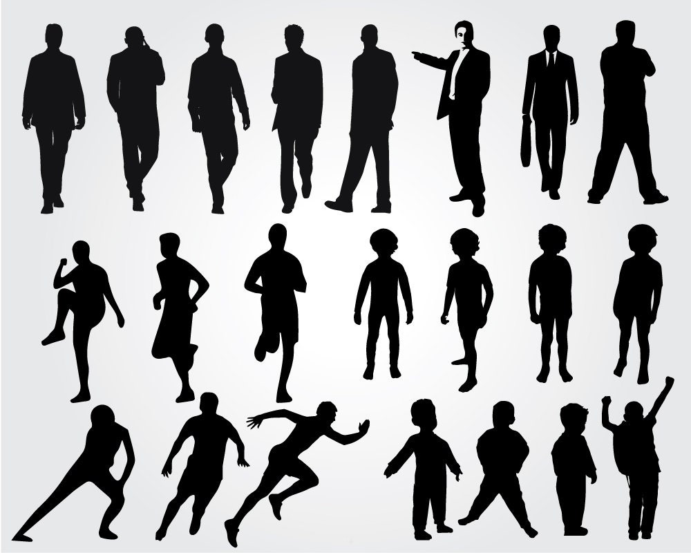 man silhouettes svg, boy SVG, Black silhouette digital clipart, body  silhouette eps, man design vector, boy silhouettes svg, png, eps