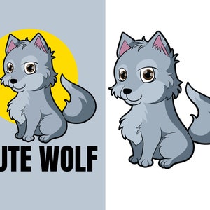cute wolf png, baby wolf cartoon image, cartoony wolf png, wolf clipart, wolf design for kids