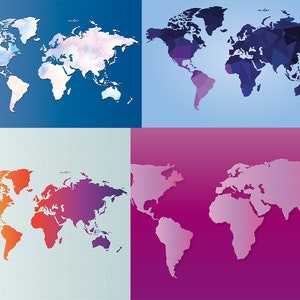 globale kaart, Wereldkaart, De vectorontwerpen van de kaart van de wereld, De Vector van de Wereld Van de Wereld Vector creatieve Aquarel De kleurenwereld van het water,