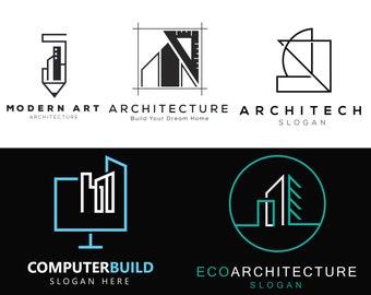 Architectural logo designs, Architect logo icon, house planning logo, real-estate logo,
