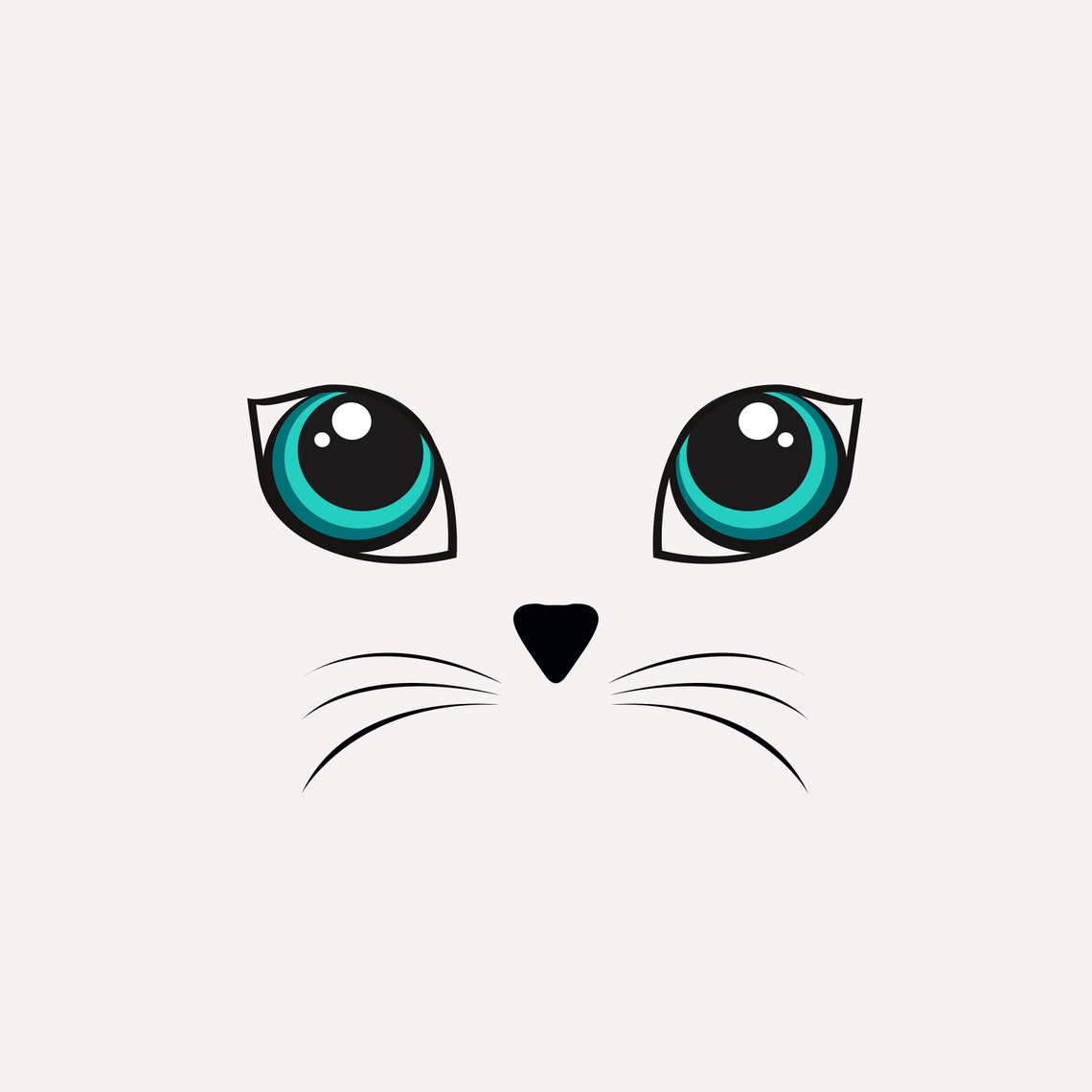 Cat Face Vector, Cute Cat, Cat Eyes, Anime Eyes, Colorful Cat Eyes