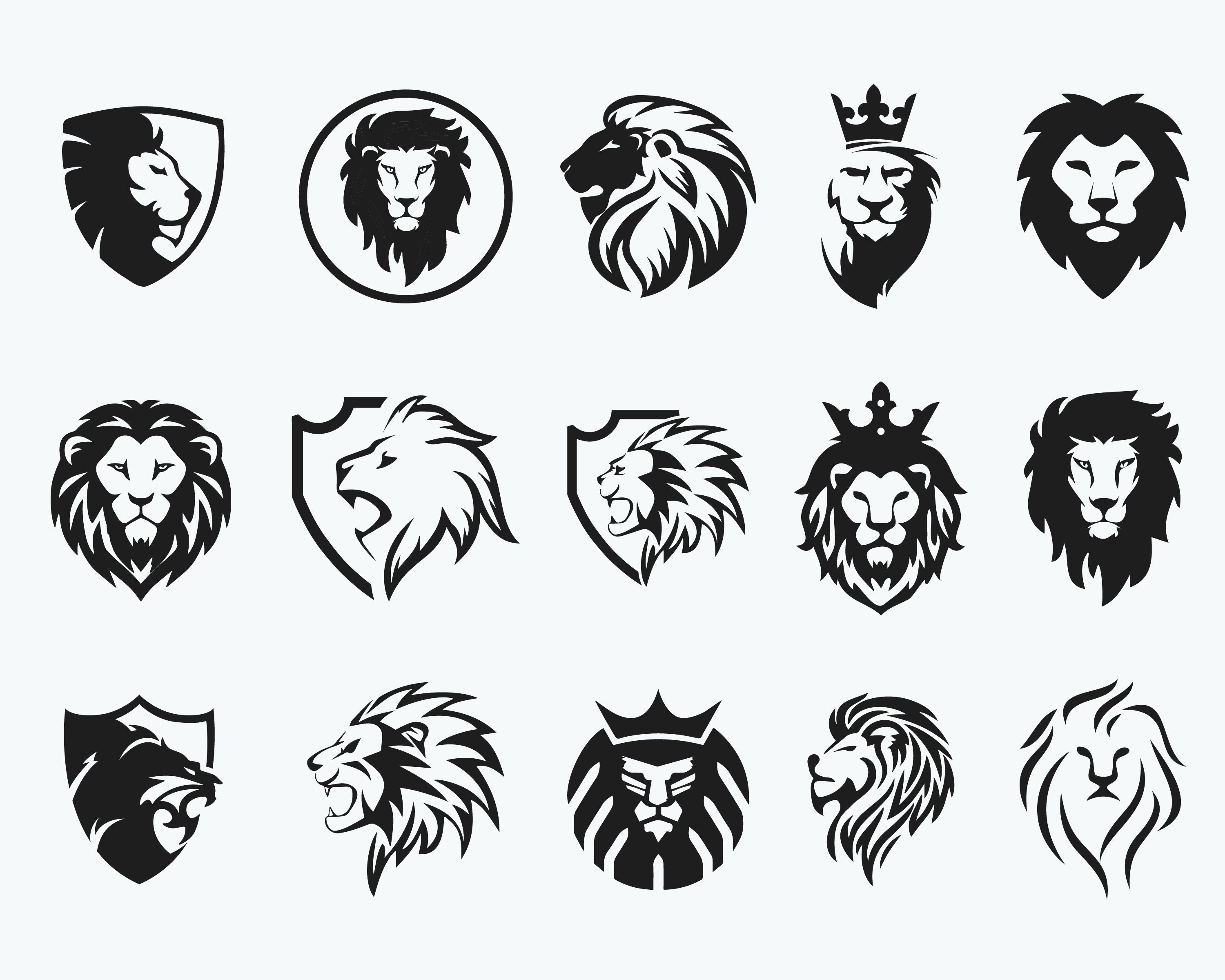 Logotipo leones corona - Etsy España