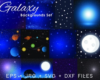 12 Abstract modern galaxy background wallpaper design set with shining stars textures template Vector illustrations