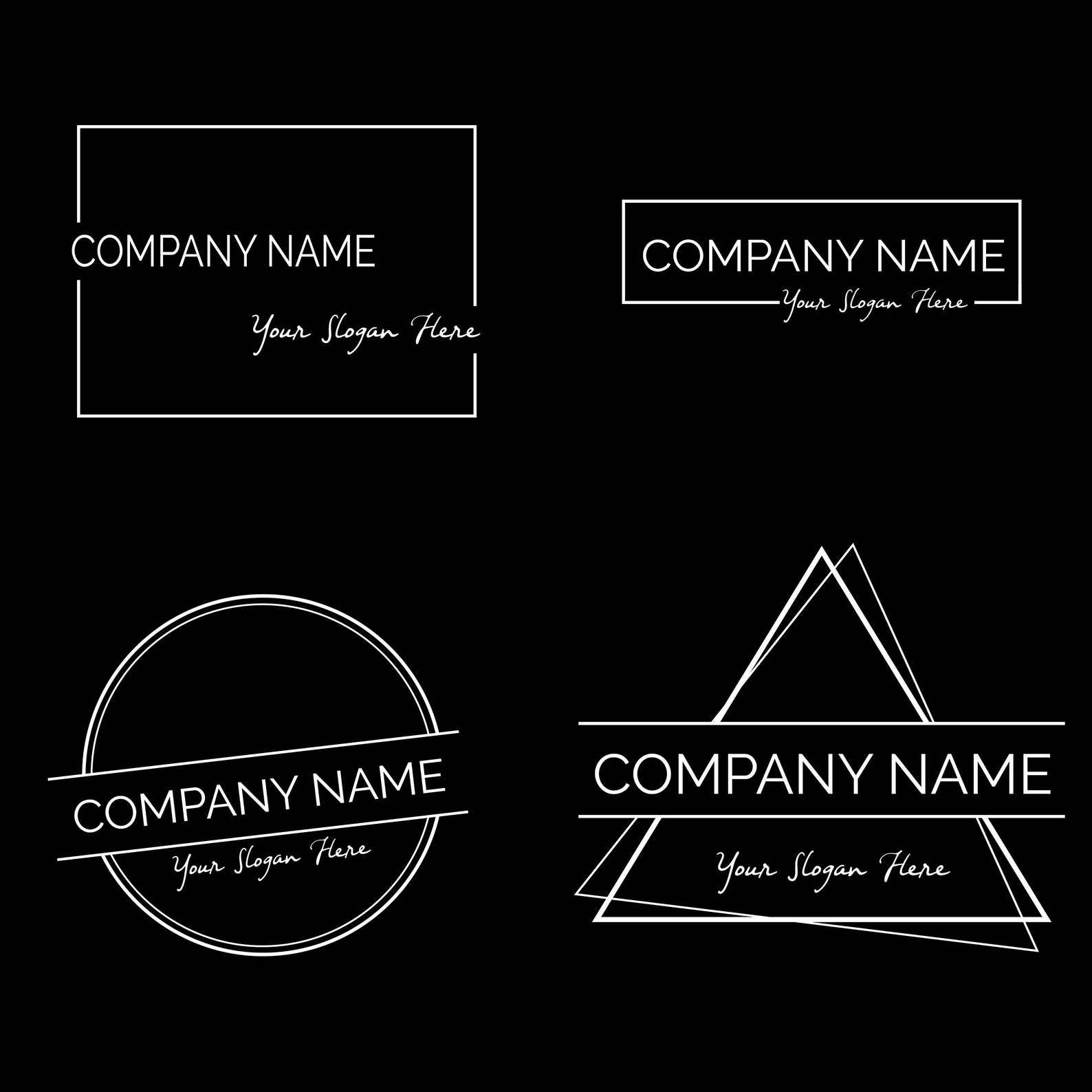 Creative Typography Logo, Simple Line Vintage Badge Logo Eps, Vintage
