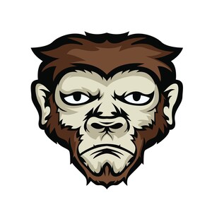 Logotipo de mono, PNG de mono, ilustración de dibujos animados de monos, imágenes prediseñadas de monos, imagen de mono, diseño creativo de monos