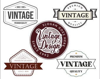 vintage logo files, Retro Vintage Logo, Elegant vintage logo templates,  vintage ornamental logo, luxury logo, Calligraphic logo design