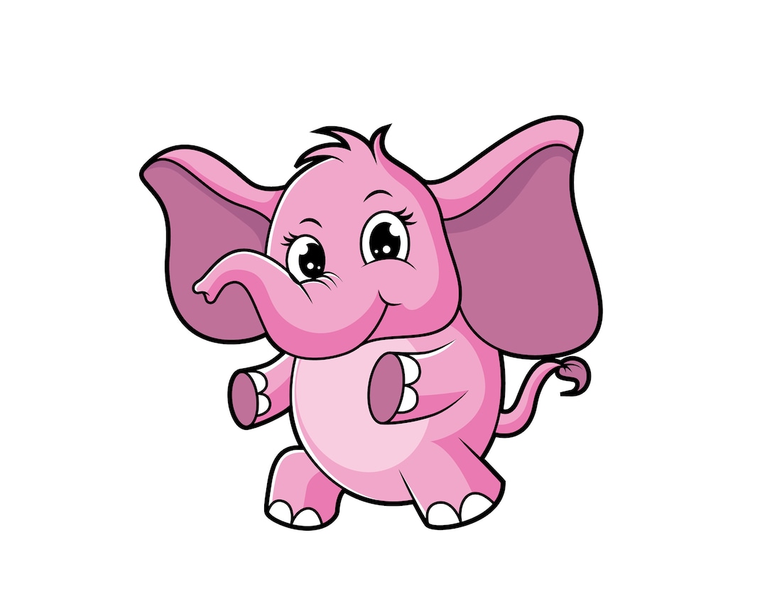 Elephant Clipart, Cute Baby Elephant Sticker Design Svg, Elephant