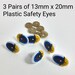 Yellow and blue Comical safety eyes - 3 pairs - Amigurumi safety eyes - plastic eyes - oval Comic Eyes - funny eyes