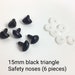 15mm black triangle animal nose - 6 pieces - Amigurumi plastic safety nose - plastic safety toy nose - crochet toy supply - animal noses