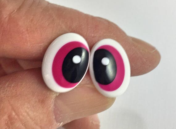 18mm X 13mm Safety Eyes 1 Pair Amigurumi Safety Eyes Plastic Oval Eyes  Comical Eyes Printed Eyes Funny Eyes Brown Eyes 