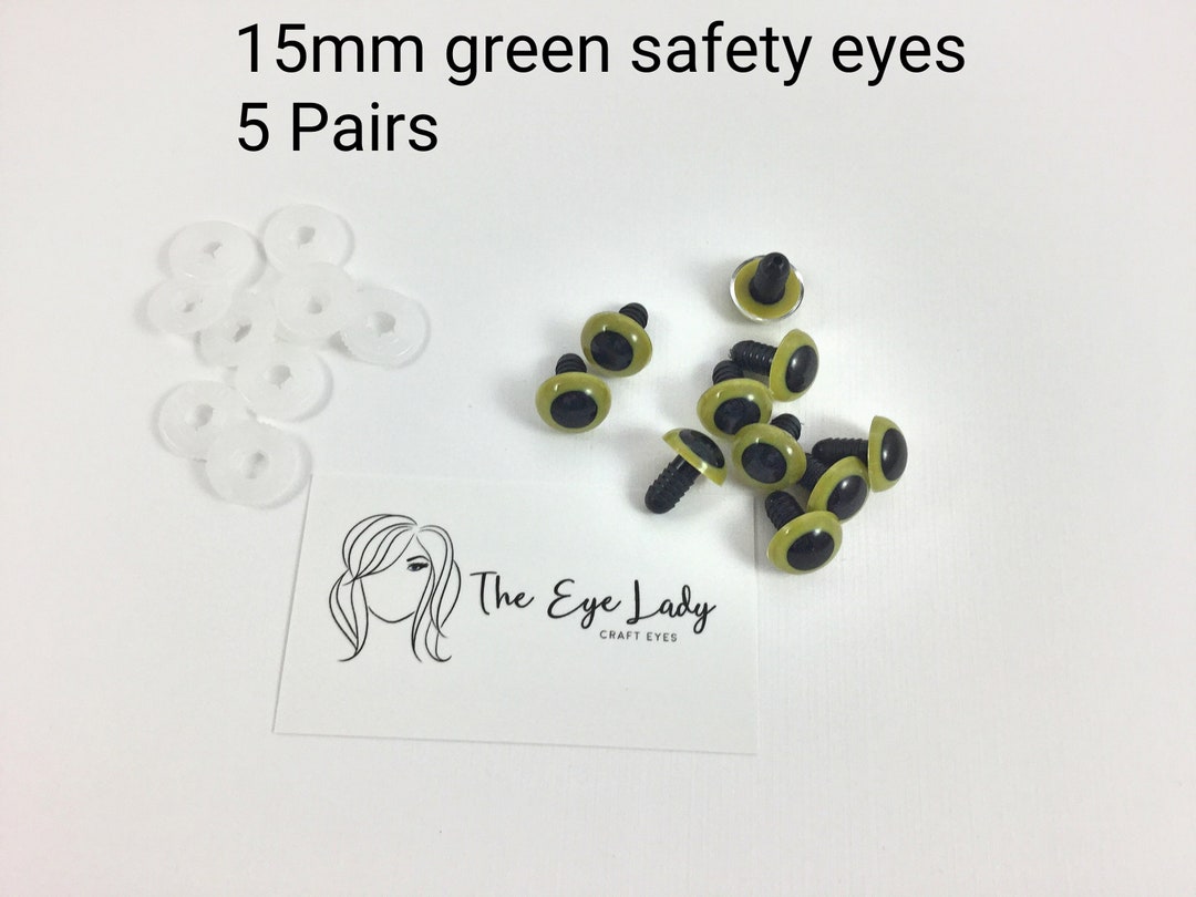 15 Mm Green Safety Eyes 5 Pairs Amigurumi Safety Eyes Etsy