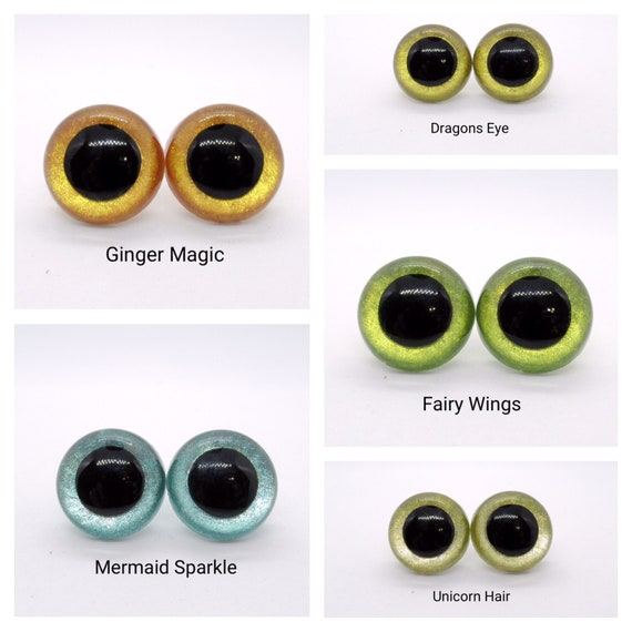 15 Mm/18 Mm/21 Mm Round Pupil Safety Eyes 5 Pairs Hand-painted Eyes Round  Pupil Metallic Colours Toy Eyes Sparkle Safety Eyes -  Denmark