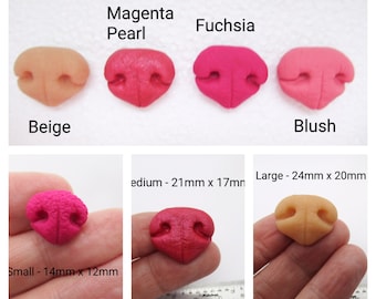 Nez fait main en pâte polymère pour animaux - nez jouet - nez animal avec narines - nez ours en peluche - nez fait main feutrage à l'aiguille - nez moulé