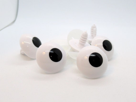 24mm Safety Eyes - 3 Pairs - Plastic Eyes - Black and White Eyes