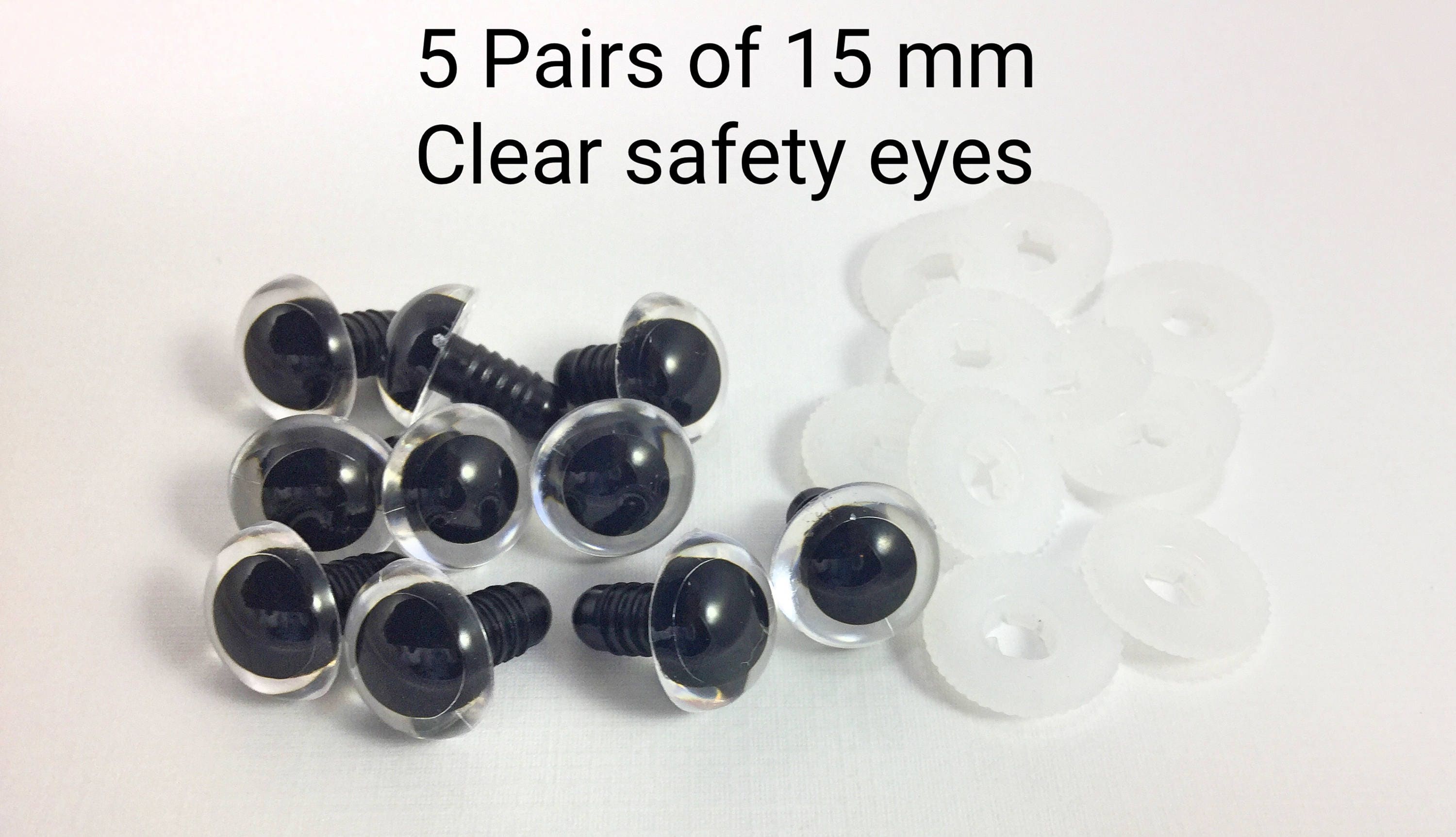 15mm Black safety eyes - 10 PAIR – 3amgracedesigns