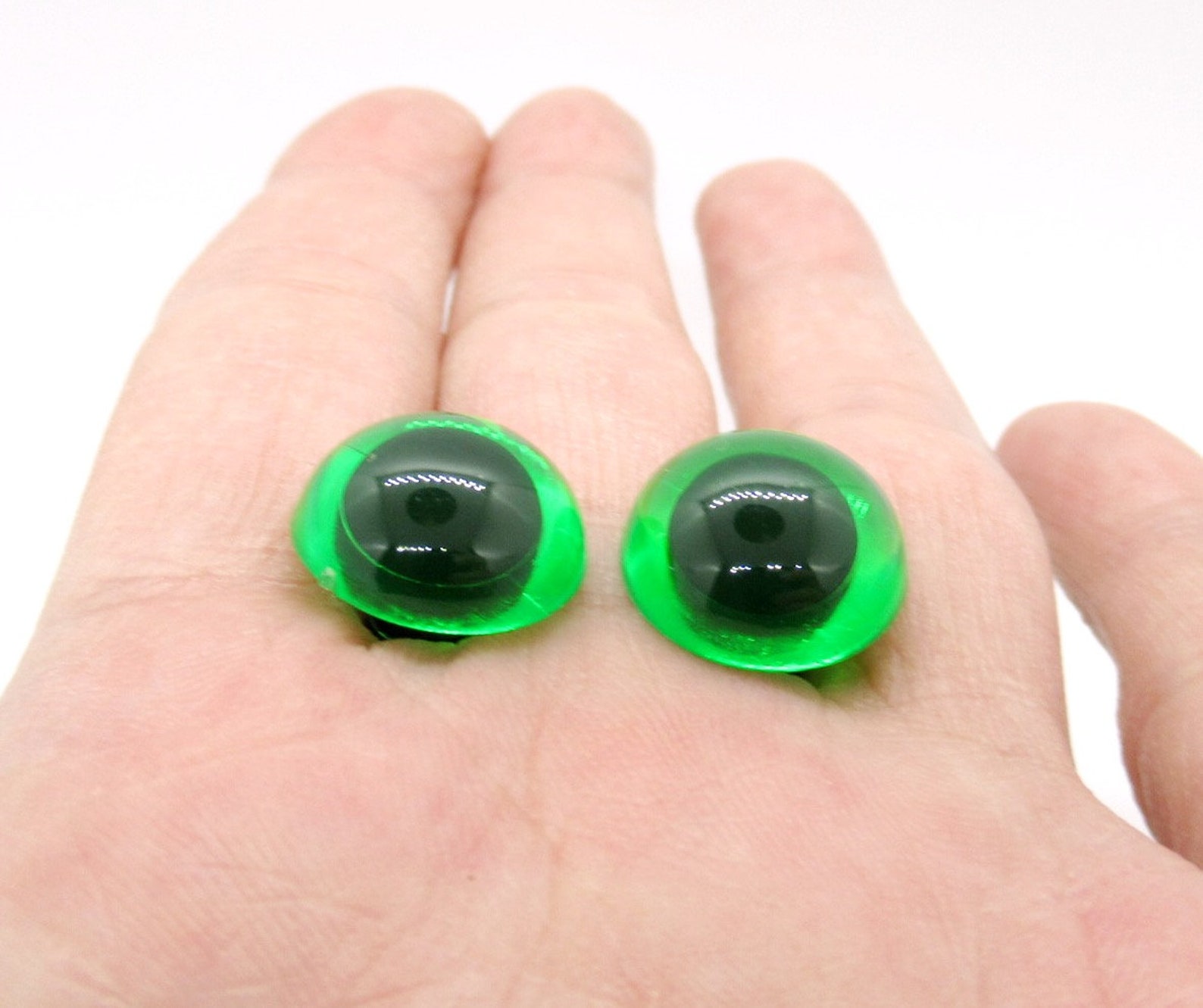 15 Mm Translucent Green Safety Eyes 5 Pairs Toy Eyes Etsy