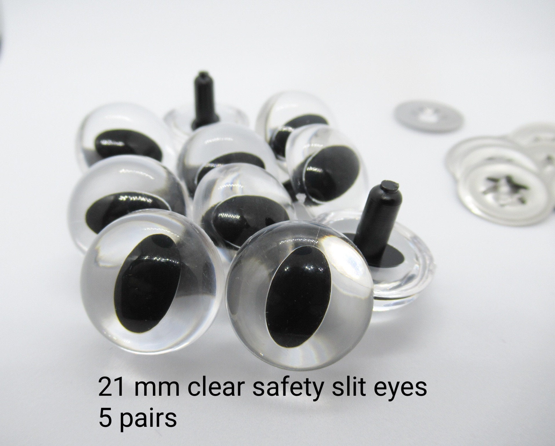 1 Pair 14mm Article UL Plastic Safety Eyes Round Pupils Plastic Washers  Teddy Bear Doll Puppet Plush Toy Stuffed Animal Plushie Soft Crafts