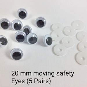 23mm off Set Pupil Safety Eyes 1 Pair of 3D Clear Eye Round Pupil Crescent Eyes  Plastic Animal Eye Teddy Bear Supplies Craft Eye 