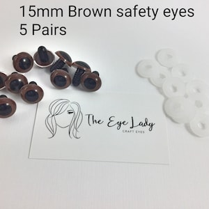 15mm Black Safety Eyes 10 Pairs, Eyes for Stuffed Toys and Animals, Animal  Eyes, Doll Eyes, Plastic Eyes 