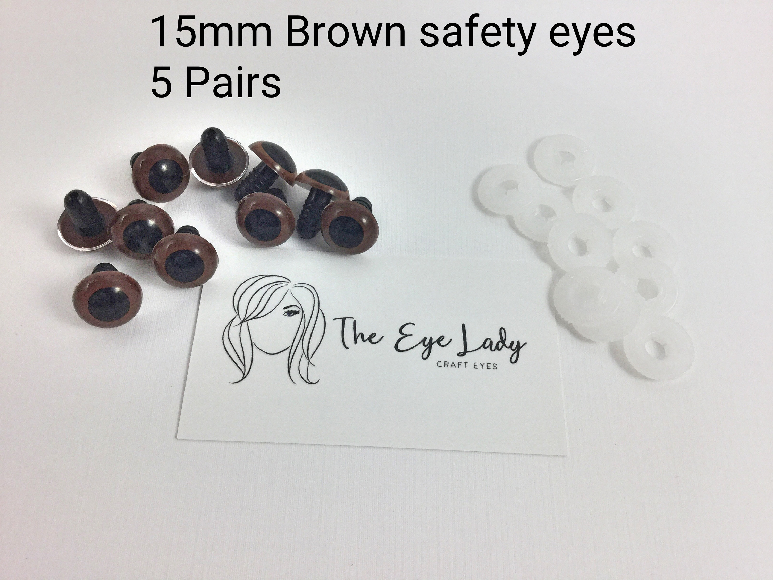 15 Mm Brown Safety Eyes 5 Pairs Amigurumi Safety Eyes Plastic Animal Eyes  Supplies Craft Eyes Doll Eyes Soft Toy Eyes -  Ireland