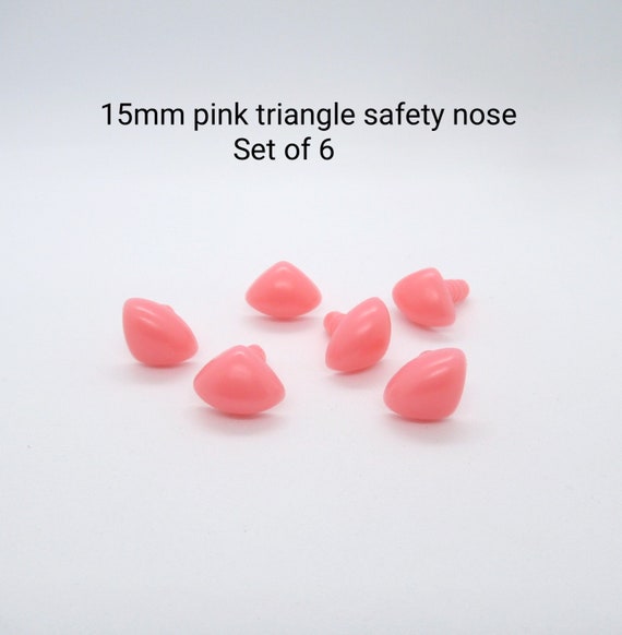 Nez danimal triangle rose 15mm 6 pièces Nez de sécurité en