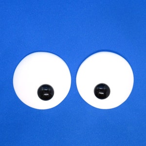 Large handmade eyes - 43 mm x 43 mm Black and white eyes - funny eyes - Puppet Eyes - supplies - toy eyes - handmade puppet eyes - glue on