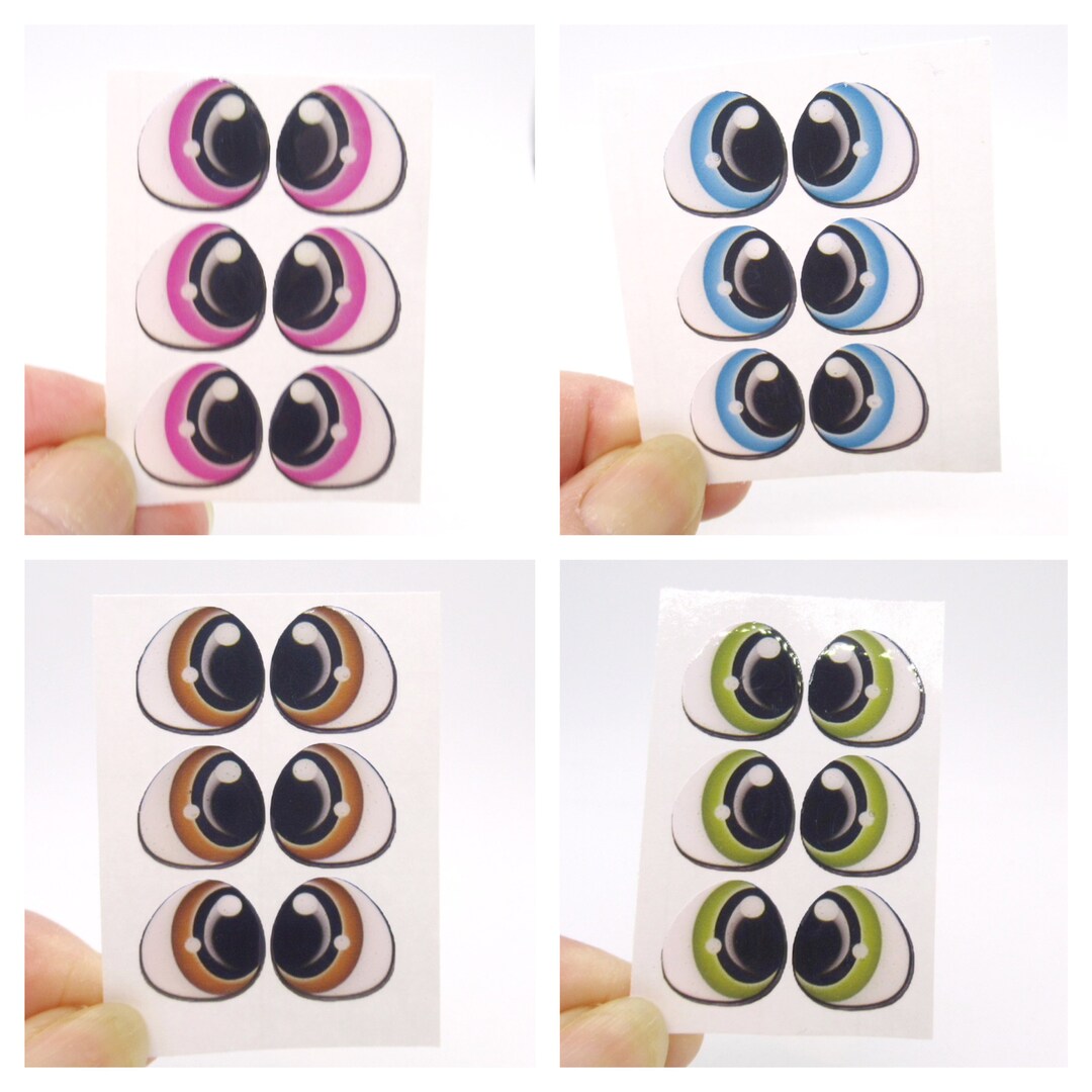 2D Adhesive Eyes Eye Stickers 12 Pairs Multicoloured Etsy