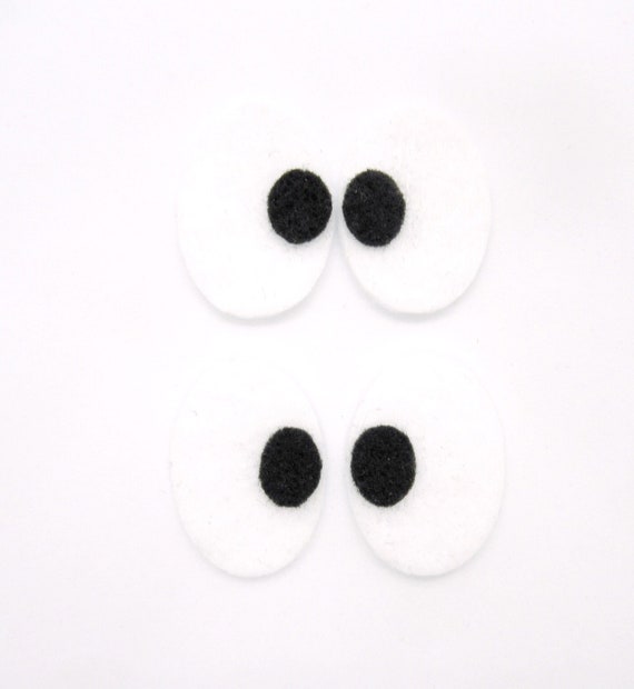 Pre Cut White and Black Felt Eyes Amigurumi Supplies Felt Craft Pre Cut Felt  Applique Sew on or Glue on Eyes 2 Pairs 