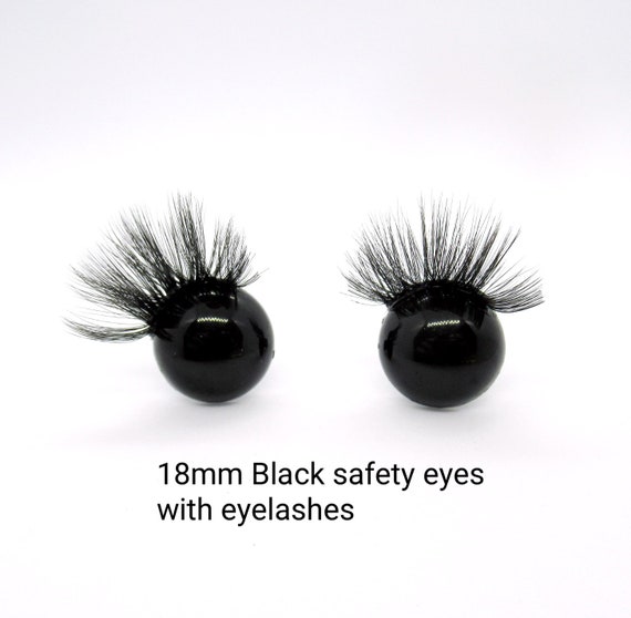 Safety Eyes With Eyelashes 15 Mm Black Safety Eyes Black Safety Eyes With  Eyelashes Amigurumi Eyes With Lashes Eyes With Lashes 