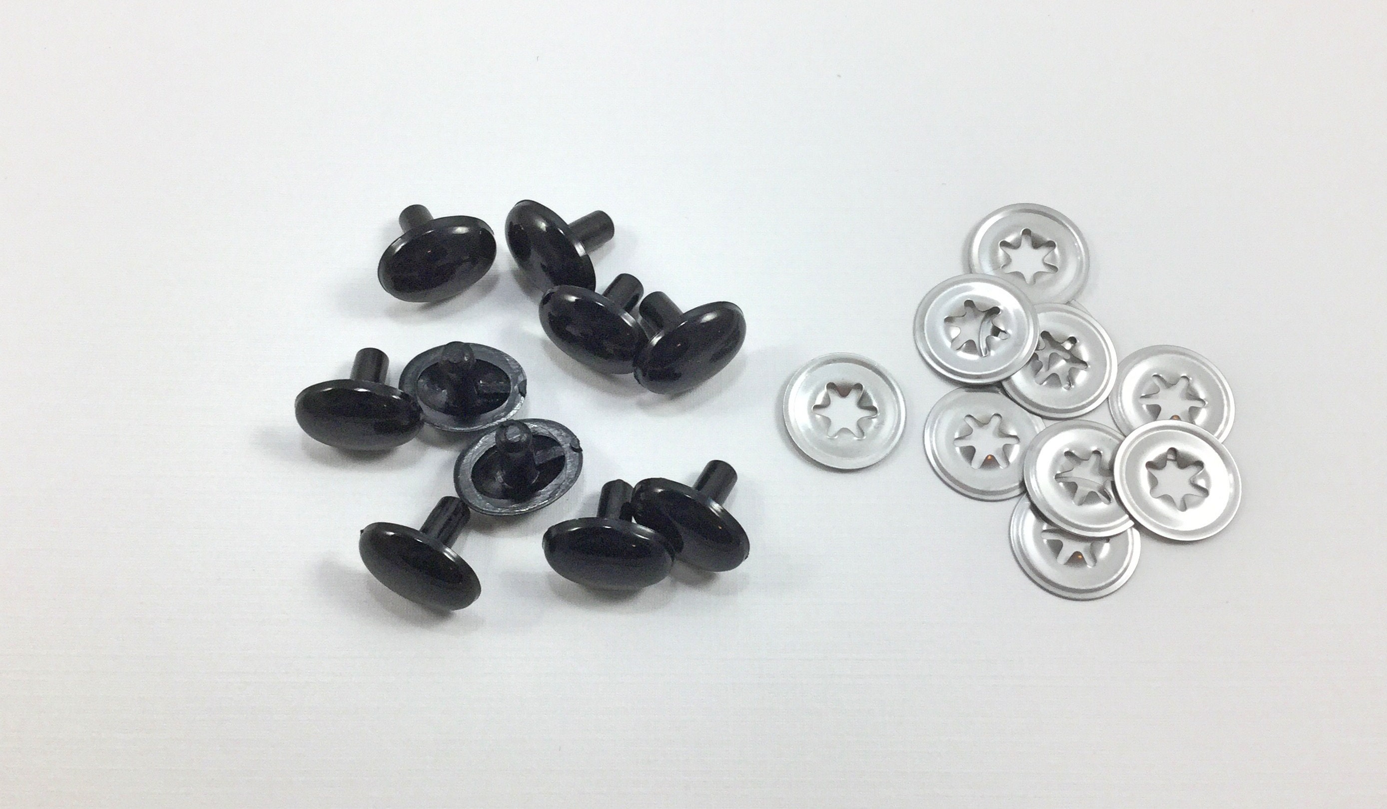 13mm Solid Black Oval Safety Eyes 5 Pairs Toy Eyes Plastic Animal