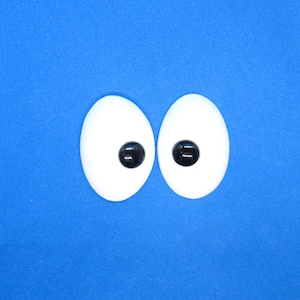 Oval handmade eyes - 32 x 22 mm Black and white eyes - funny eyes - Puppet eyes - supplies - toy eyes - handmade puppet eyes - glue on